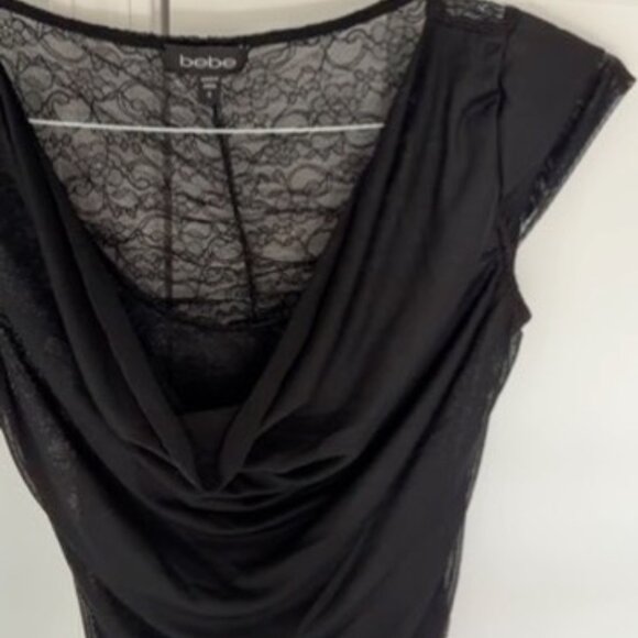 Bebe Tops Bundle – 4 Stylish Tops (XS/S) – Lace, Draped, Metallic Knit, Mesh - Picture 8 of 16